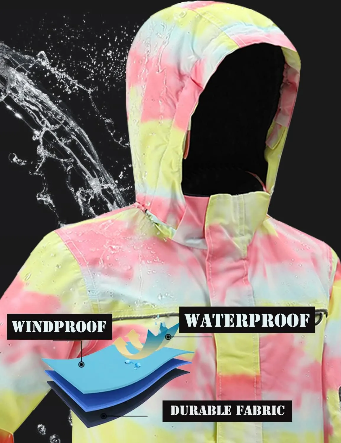 PHIBEE Girls' Waterproof Windproof Outdoor Warm Snowboard Ski Jacket
