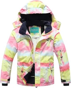 PHIBEE Girls' Waterproof Windproof Outdoor Warm Snowboard Ski Jacket