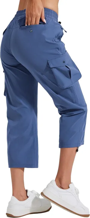 Pioneer Camp Women's Cargo Capris Hiking Pants Lightweight Quick Dry Outdoor Camping Stretch Summer Pants for Women Casual