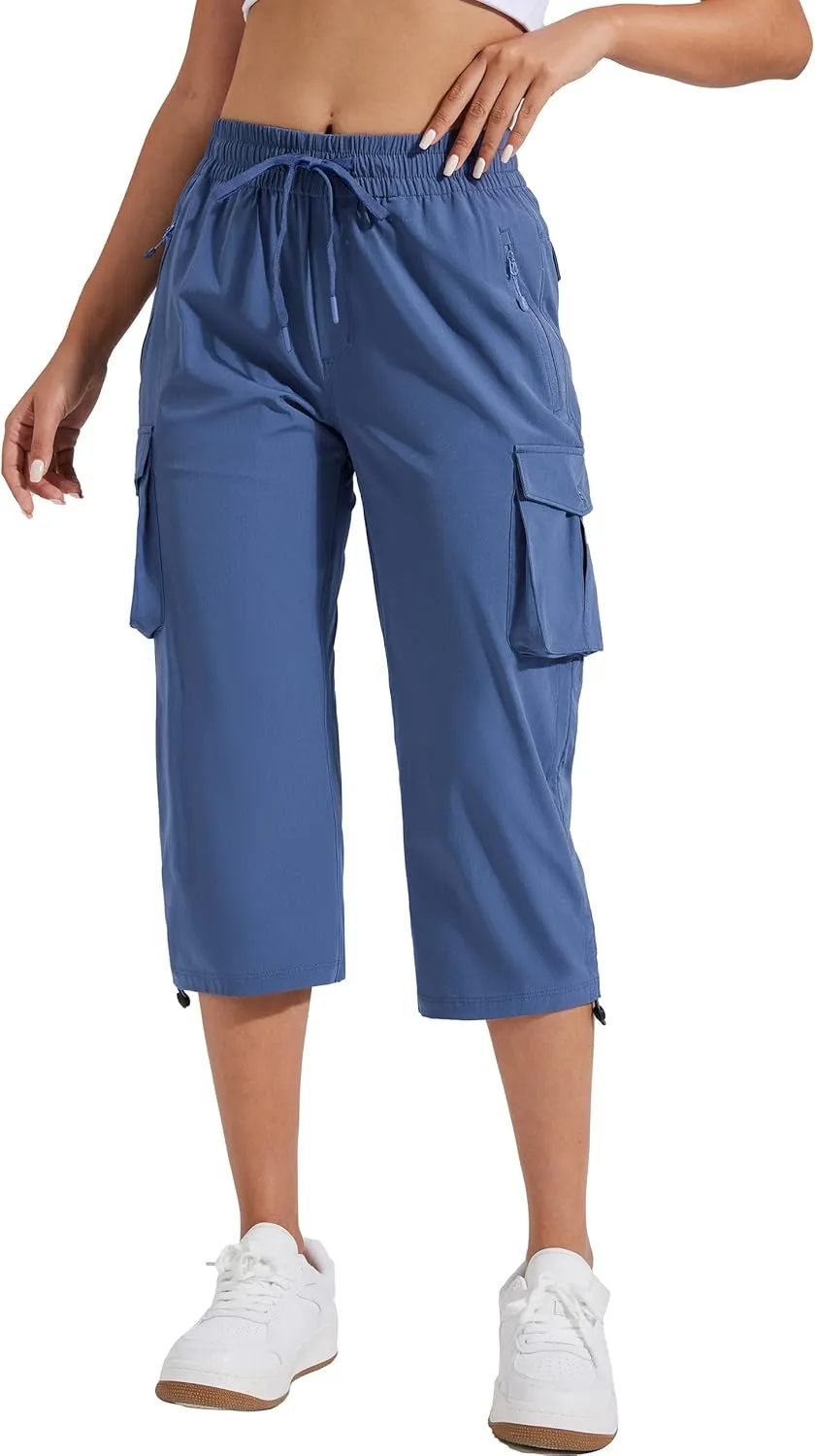 Pioneer Camp Women's Cargo Capris Hiking Pants Lightweight Quick Dry Outdoor Camping Stretch Summer Pants for Women Casual
