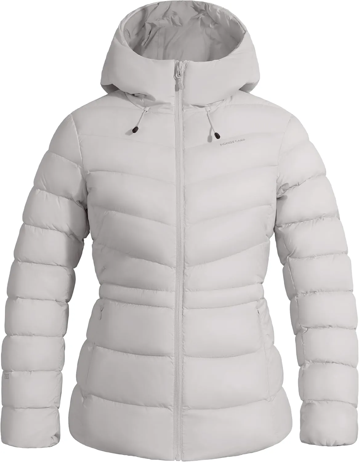 Pioneer Camp Women's Down Puffer Jacket Water-Repellent Winter Coat Quilted Fuffy Outerwear with Hood