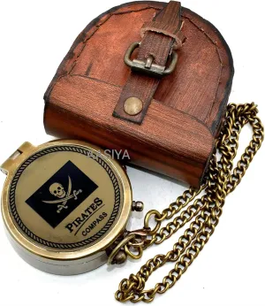 Piratise Best Designe Antique Compass with Leather Case Campion Compass Hiking Compass Graduation Day Gift Compass Birthday Compass Valentine Gift Aniversary Gift Christmas Day Gift