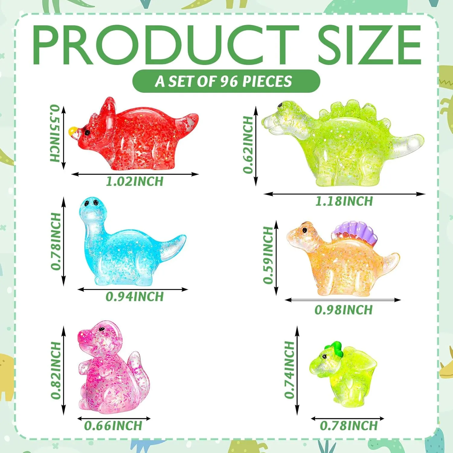 Poen 150 Pcs Glitter Mini Dinosaur Figures Resin Tiny Small Dinosaur Toys Garden Realistic Miniature Figurines for Bag Cake Topper Birthday Party Favors