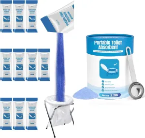 Poesie Portable Toilet Absorbent for Outdoor Hygiene 25 Packet and 2.2 lbs