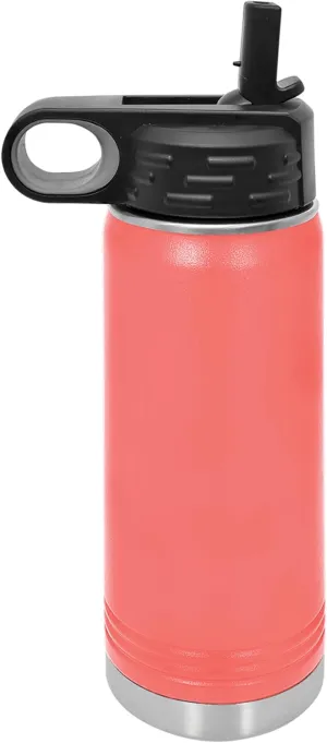 Polar Camel 40 oz Stainless Steel Water Bottle with Flip Top Lid and Straw (Coral)