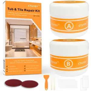Porcelain Sink Repair kit White, Enamel, Porcelain, Fiberglass, Ceramic Sink, Tub Tile Toilet Shower Kit,Porcelain Sink and Acrylic Bathtub Repair Kit for Cracks Chips Dents Holes