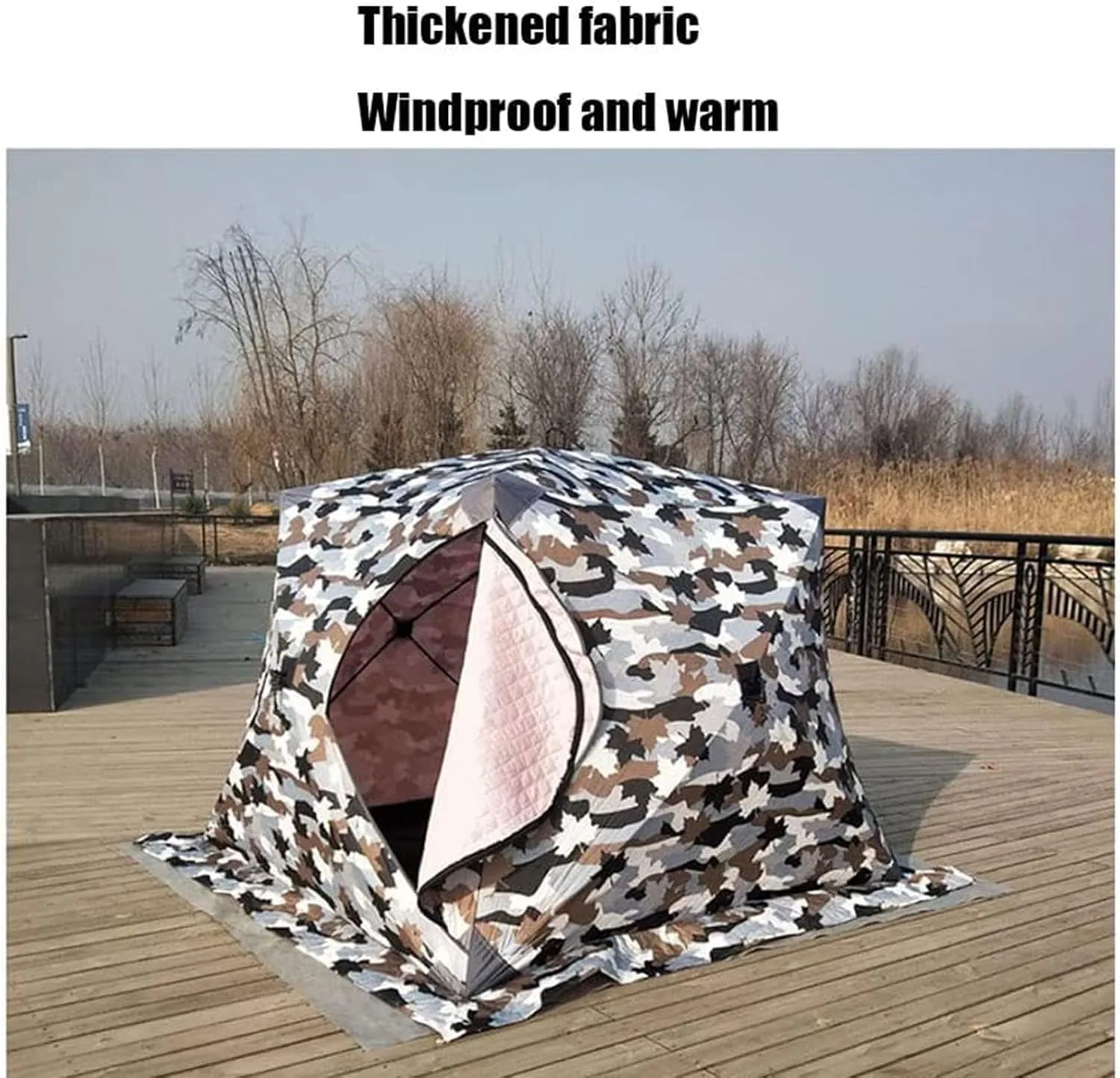 Portable 3 Person Ice Fishing Tent Lightweight Tent, Insulated Ice Fishing Shelter Ice Fishing Shanty for Ice Fishing Camping Travel (B 180x180x140cm)