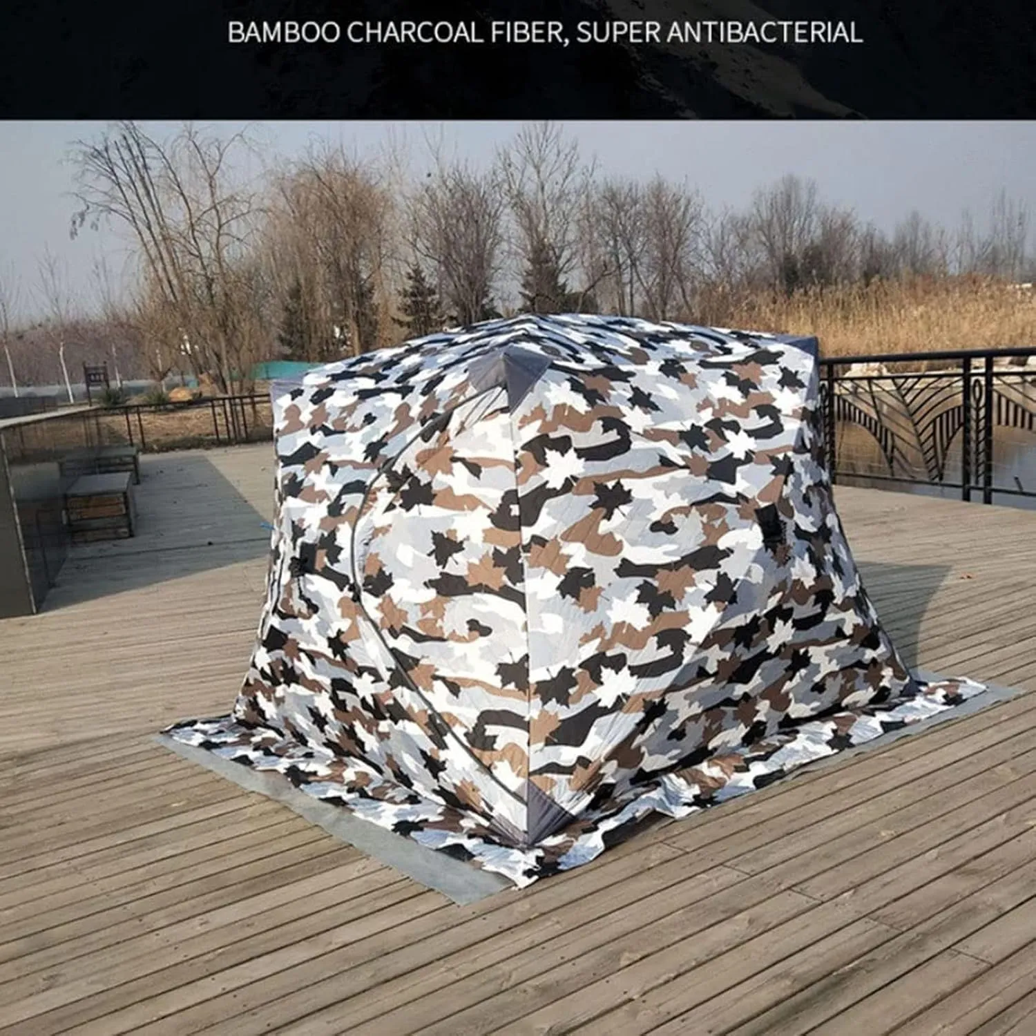 Portable 3 Person Ice Fishing Tent Lightweight Tent, Insulated Ice Fishing Shelter Ice Fishing Shanty for Ice Fishing Camping Travel (B 180x180x140cm)