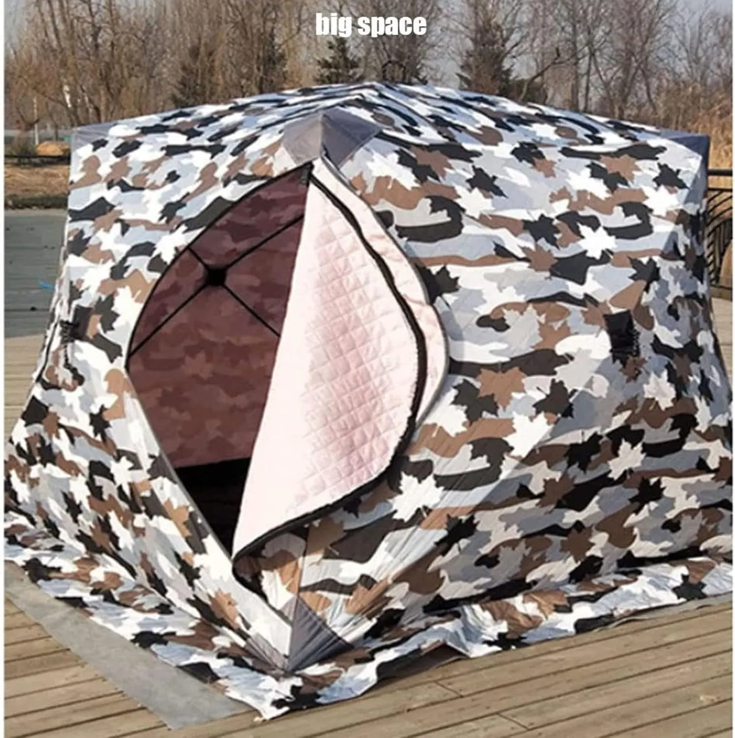 Portable 3 Person Ice Fishing Tent Lightweight Tent, Insulated Ice Fishing Shelter Ice Fishing Shanty for Ice Fishing Camping Travel (B 180x180x140cm)