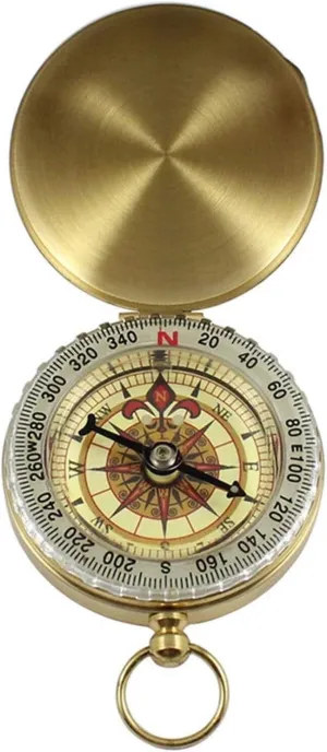 Portable Brass Pocket Compass – Waterproof Noctilucent Navigation Tool for Camping, Hiking & Outdoor Adventures