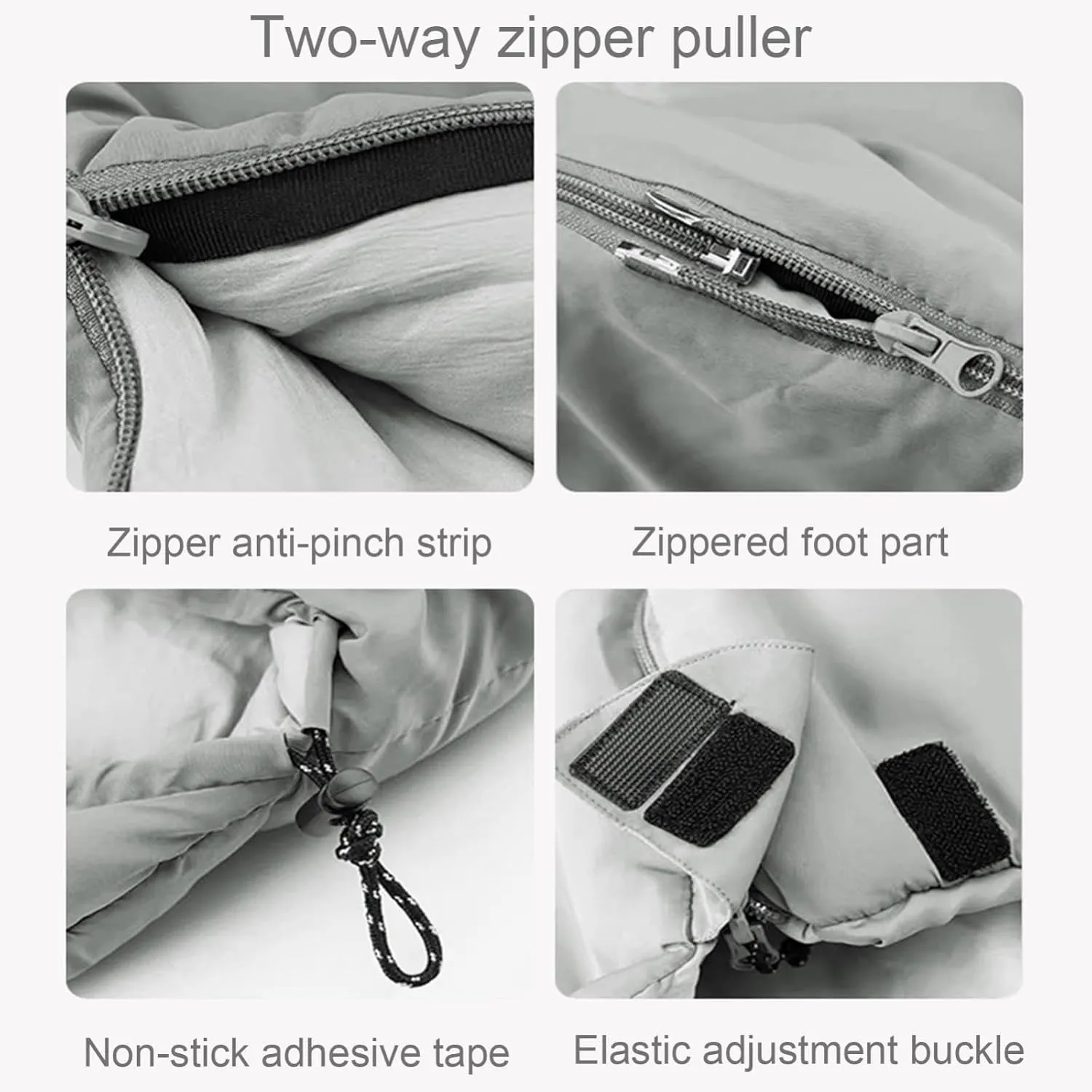 Portable Camping Sleeping Bag, Ultralight Warm Windproof Zippered Rectangle 4 Season with Compression Sack for Adults