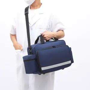 Portable First Responder Medical Trauma Bag, Emergency Supplies Kit with Shoulder Strap, Inner Dividers, Waterproof Oxford Fabric – Red(White)