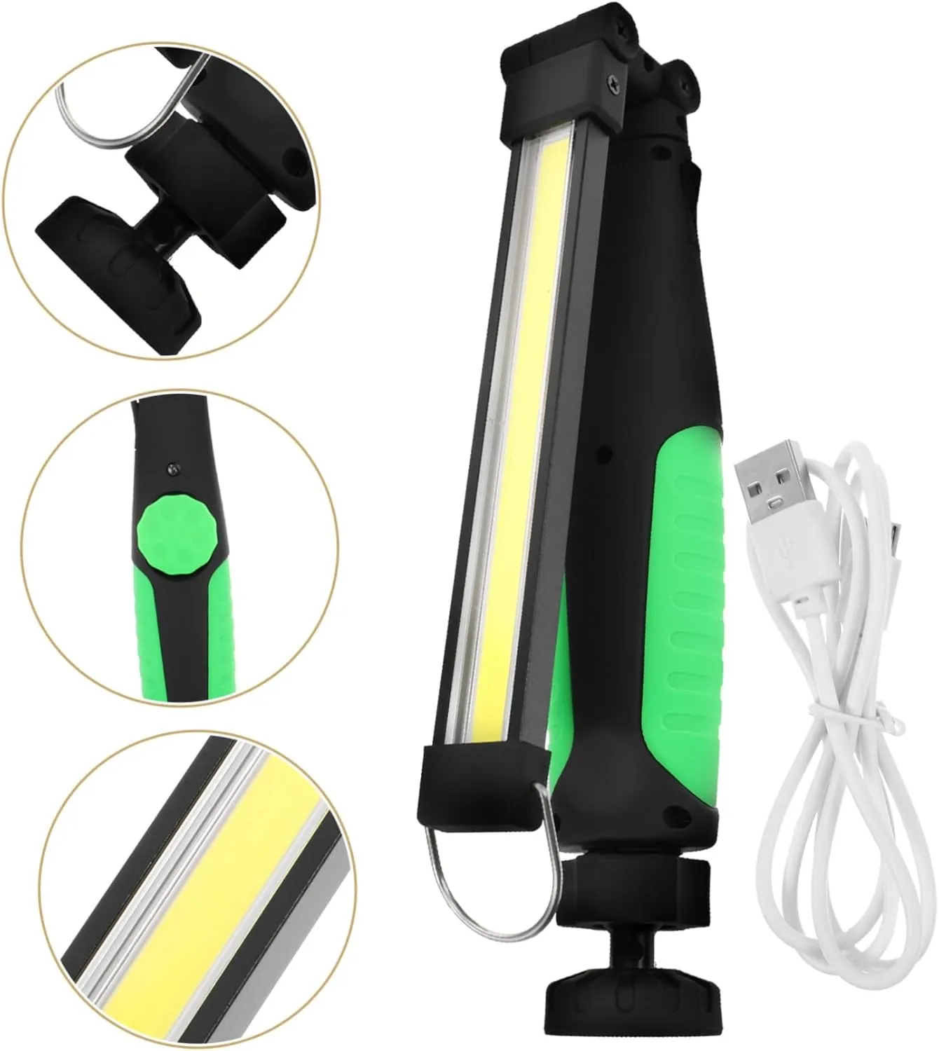 Portable Inspection Lamp 5 Modes Flashlight Rotatable Head for Car Repair Outdoor Lighting