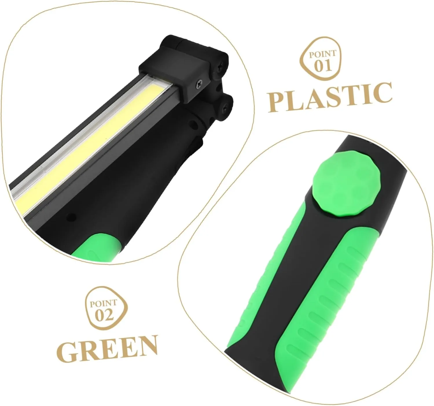 Portable Inspection Lamp 5 Modes Flashlight Rotatable Head for Car Repair Outdoor Lighting