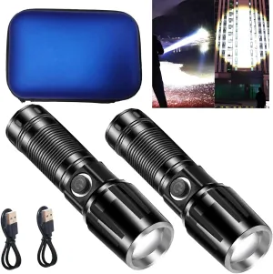 Powerful high lumens Rechargeable Small Flashlight with 5 Modes, Zoomable Mechanics flashlights,Tactical toch Waterproof,Handheld pocke flashlights， Gifts for Men & Women - Scout Gift