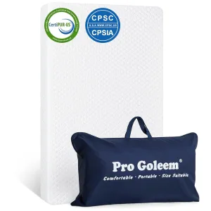 Pro Goleem Pack and Play Mattress (38"x26"), Waterproof Pack n Play Mattress Pad with Carry Bag, Soft Playard Mattress for Babies and Toddlers