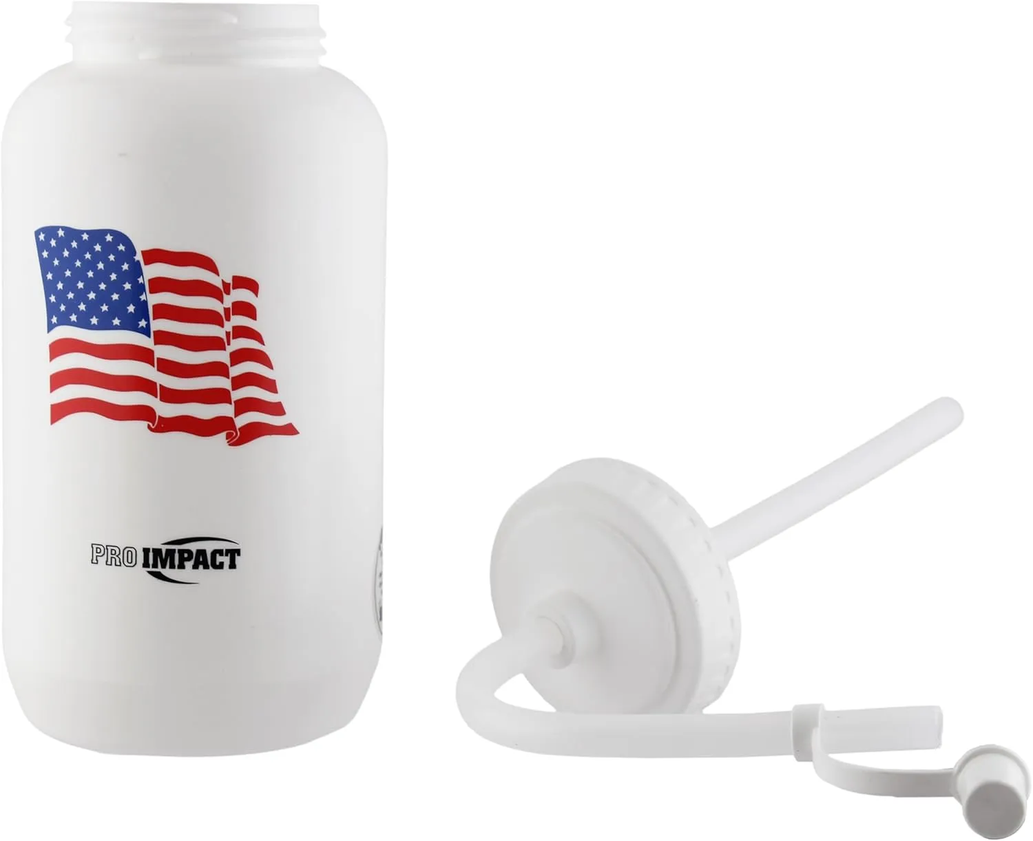 Pro Impact Squeezable Water Bottle Bendable Long Straw - LDPE BPA Free Plastic - Hydration for Baseball Hockey Gym MMA Yoga Boxing Cycling Softball Football Lacrosse (35.5 Oz.)