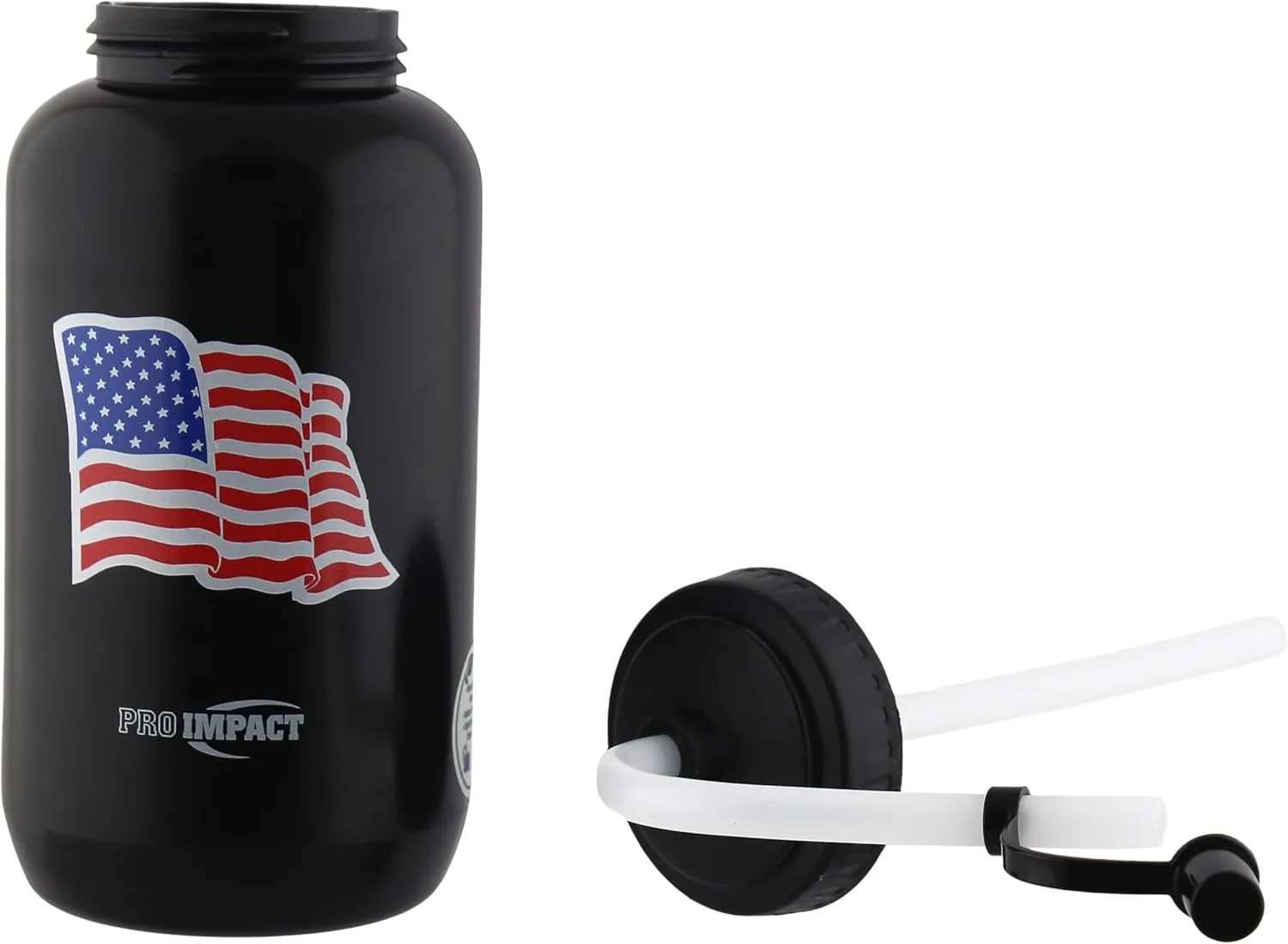 Pro Impact Squeezable Water Bottle Bendable Long Straw - LDPE BPA Free Plastic - Hydration for Baseball Hockey Gym MMA Yoga Boxing Cycling Softball Football Lacrosse (35.5 Oz.)