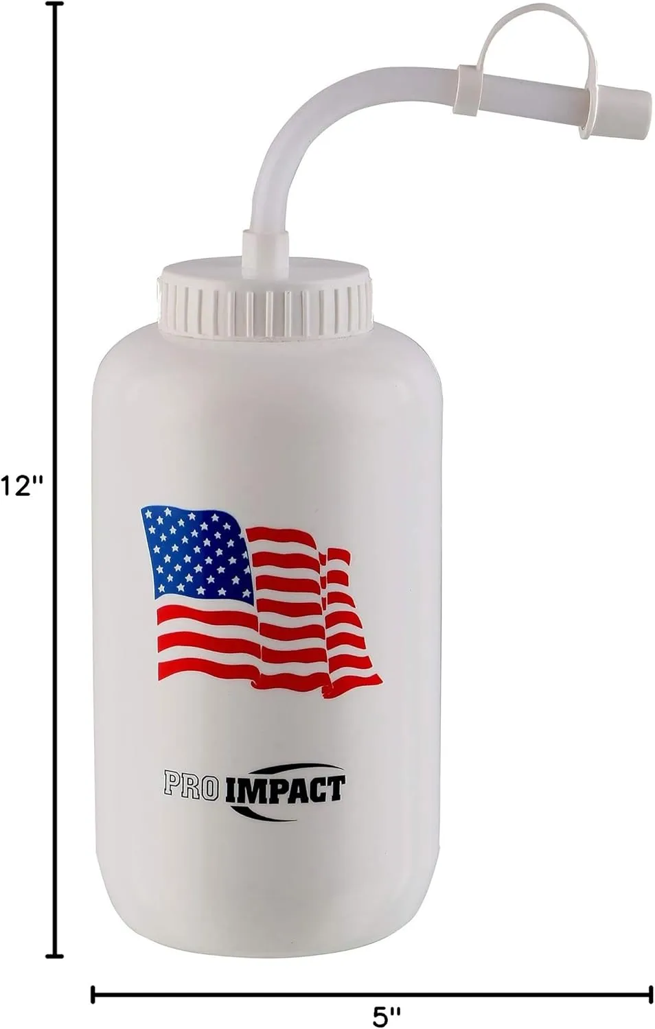 Pro Impact Squeezable Water Bottle Bendable Long Straw - LDPE BPA Free Plastic - Hydration for Baseball Hockey Gym MMA Yoga Boxing Cycling Softball Football Lacrosse (35.5 Oz.)