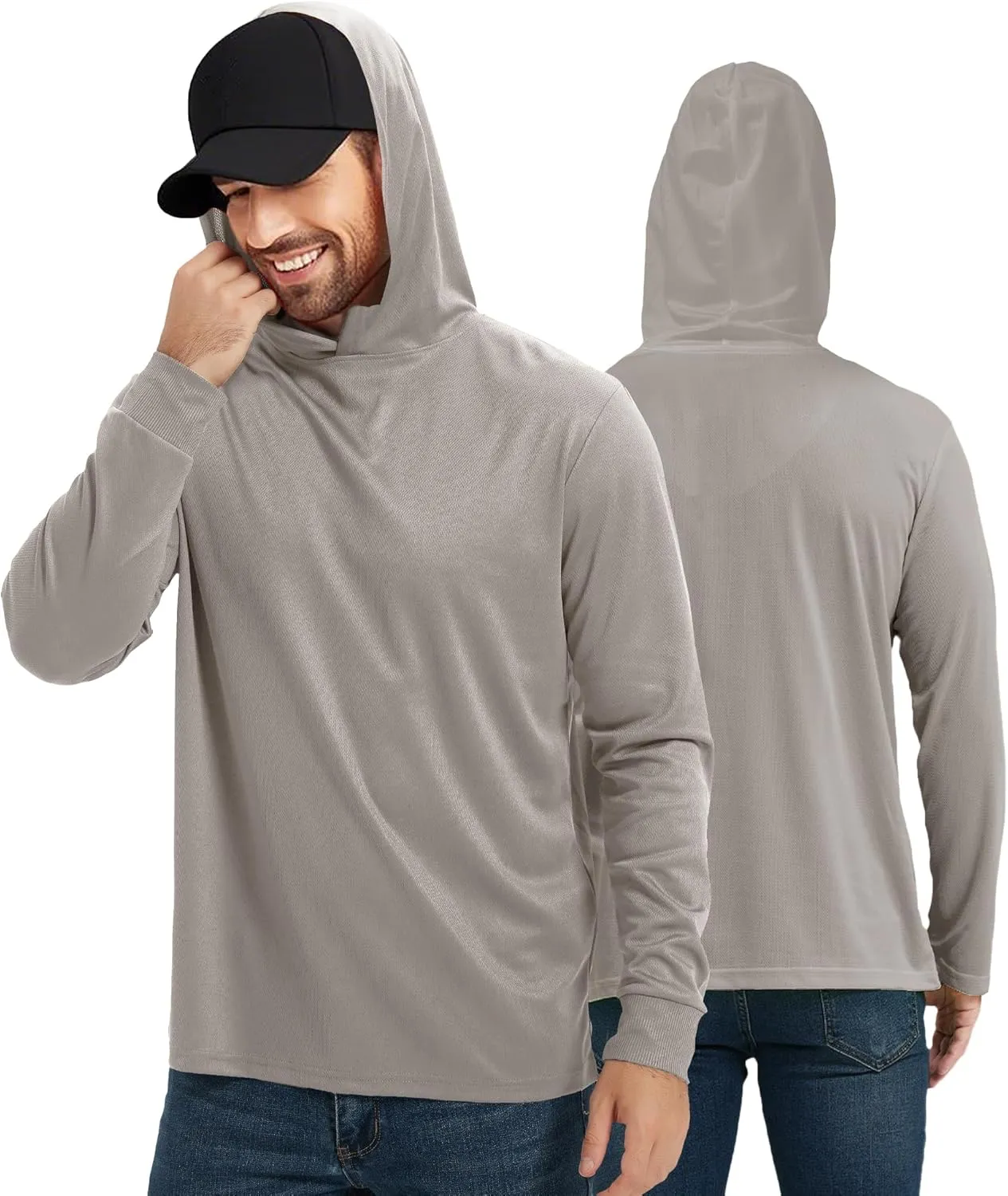 ProtectX High Visibility Sun Protection Lightweight Long Sleeve Hoodie, UPF 50  Quick-Dry, SPF UV Shirt, Active Wear
