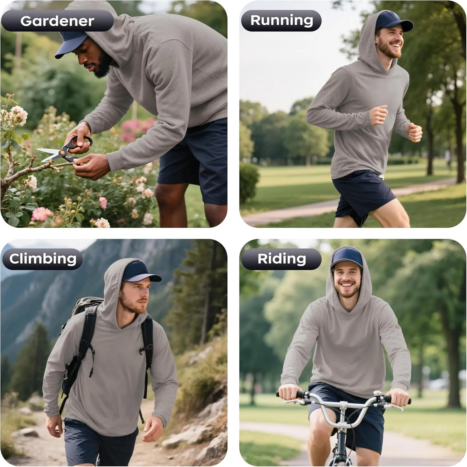 ProtectX High Visibility Sun Protection Lightweight Long Sleeve Hoodie, UPF 50  Quick-Dry, SPF UV Shirt, Active Wear