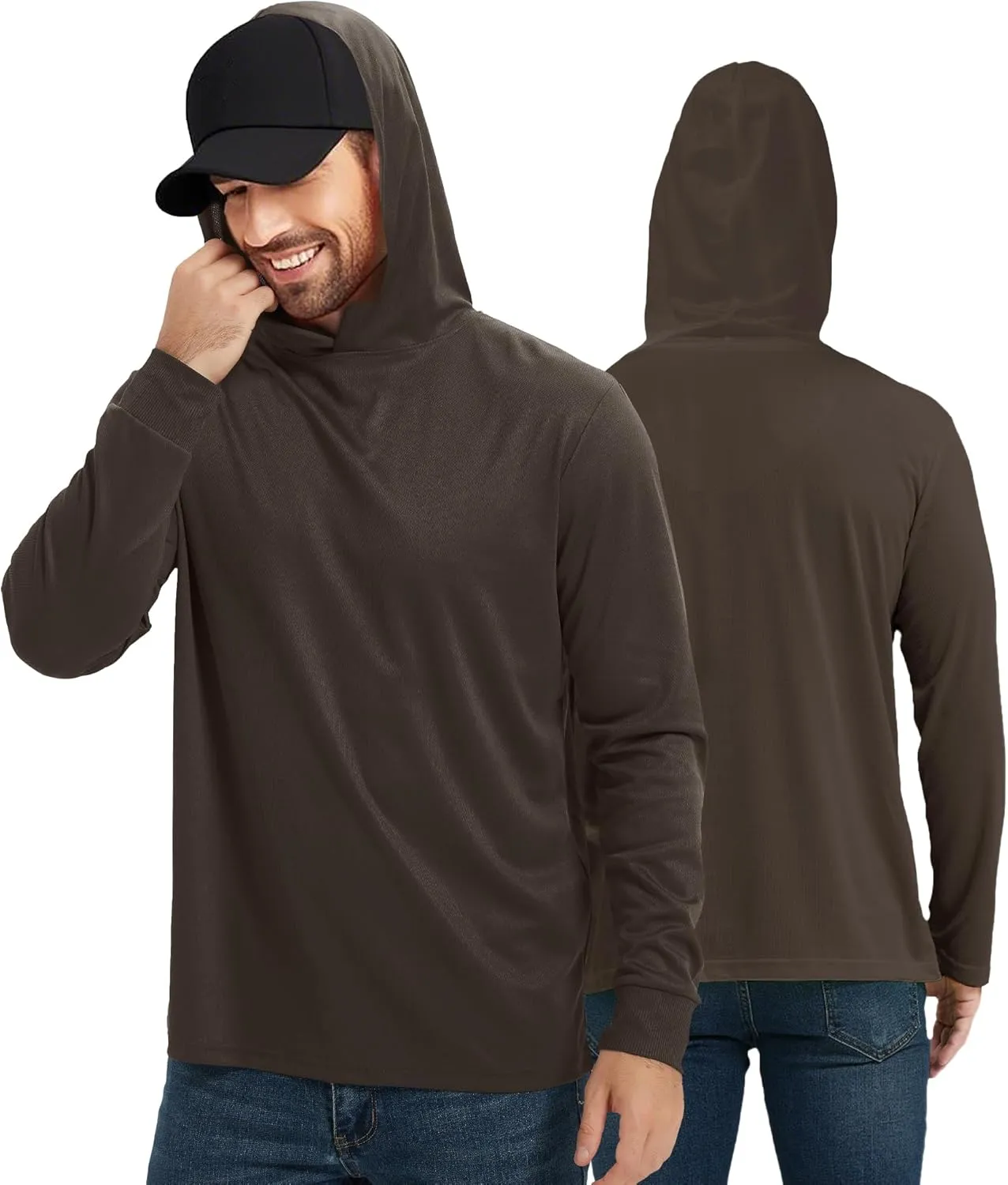 ProtectX High Visibility Sun Protection Lightweight Long Sleeve Hoodie, UPF 50  Quick-Dry, SPF UV Shirt, Active Wear