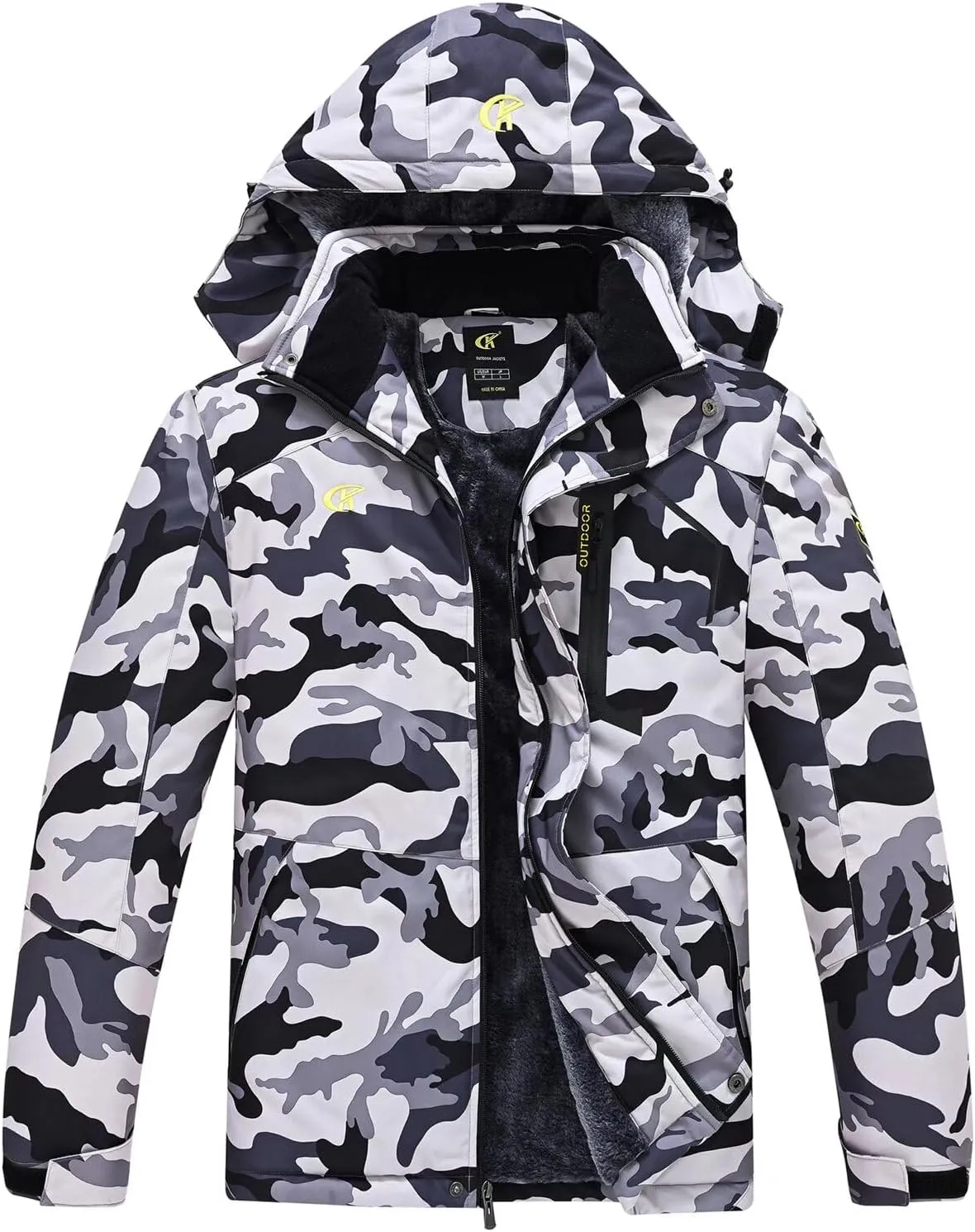 QPNGRP Mens Waterproof Ski Snowboard Jacket Winter Windproof Snow Coat