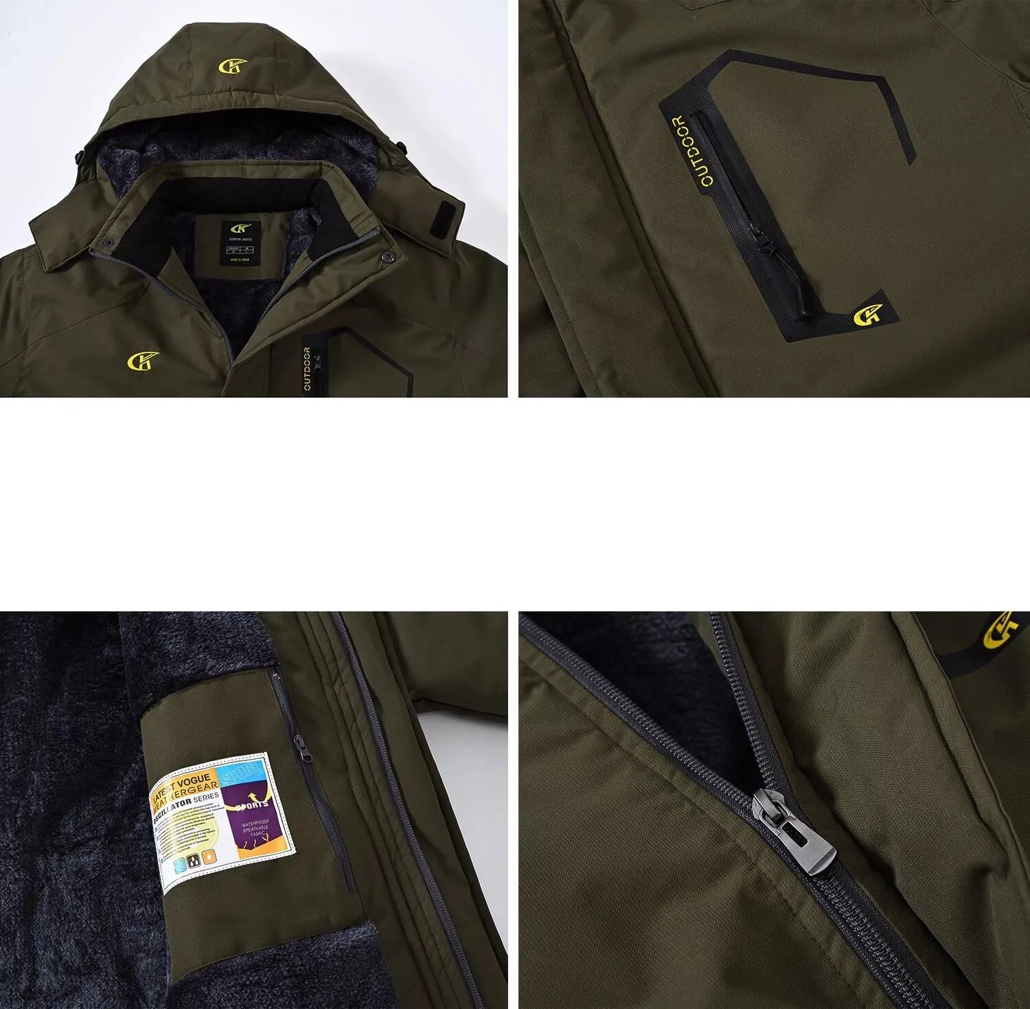 QPNGRP Mens Waterproof Ski Snowboard Jacket Winter Windproof Snow Coat