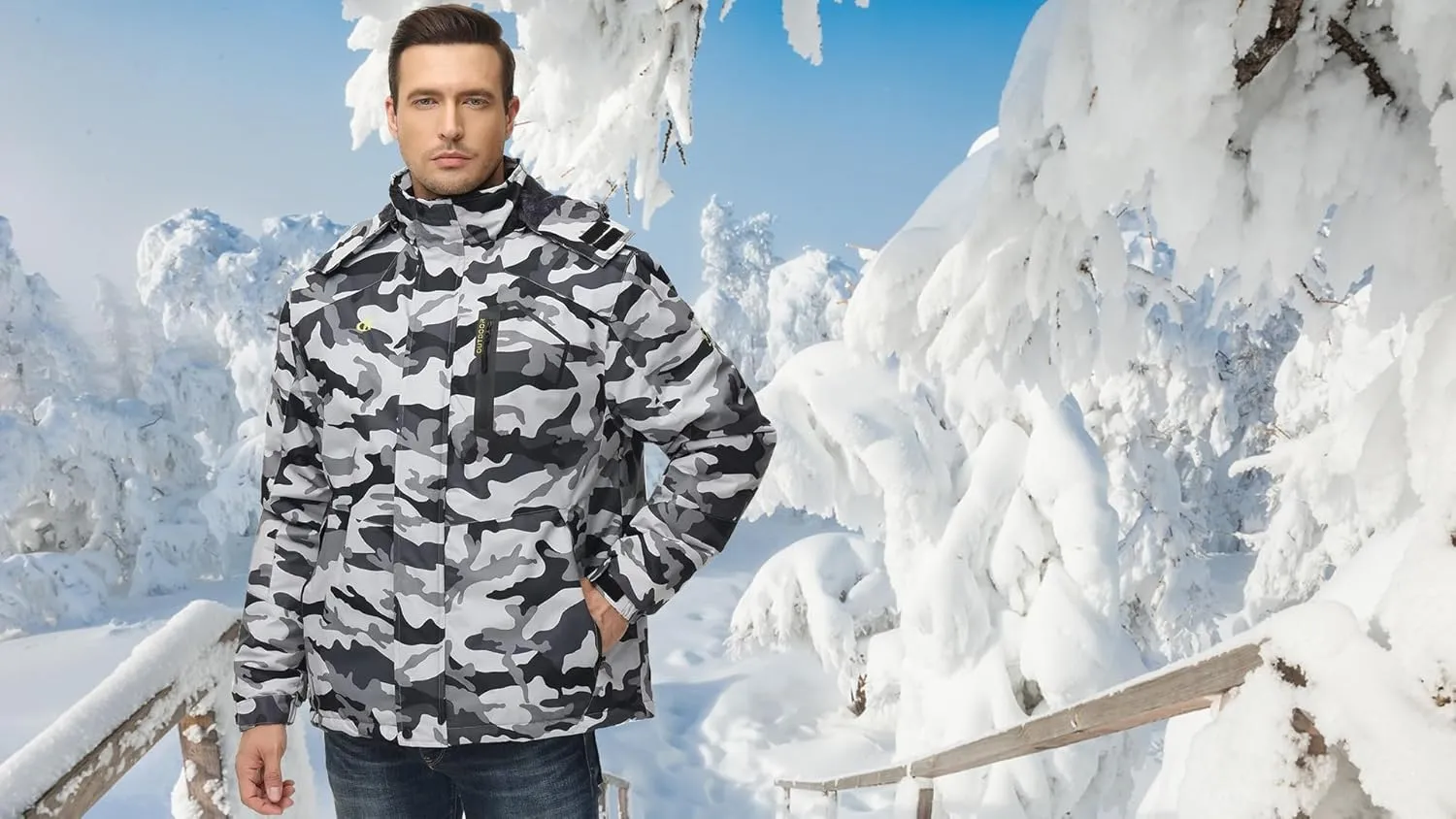 QPNGRP Mens Waterproof Ski Snowboard Jacket Winter Windproof Snow Coat