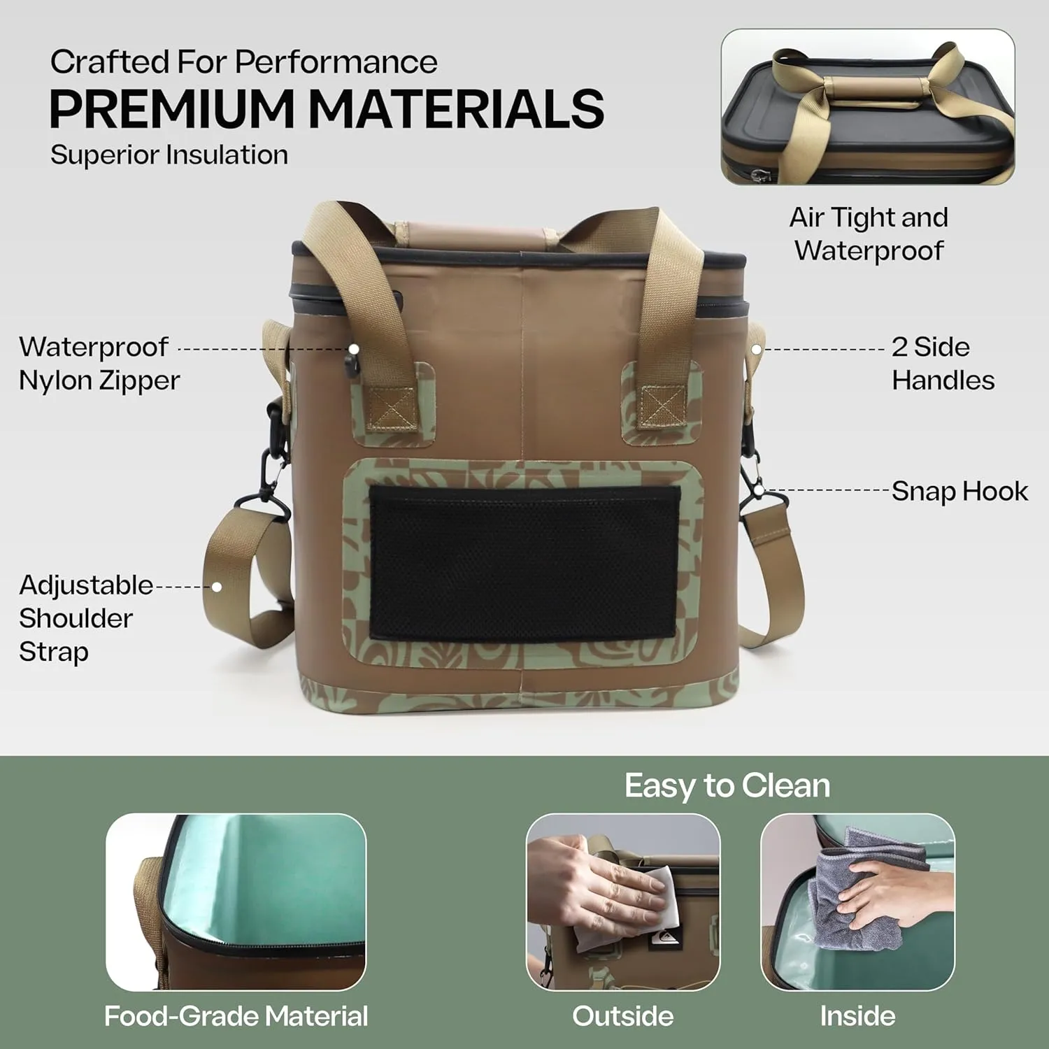 Quiksilver Insulated Cooler Bag 24 Can Portable Cooler with 48-72 Hour Ice Retention, Waterproof & Durable 20L Camping Backpack for Travel, Beach, Fishing, Boating & Outdoor Adventures
