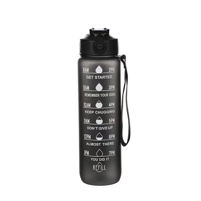 "900/1000ml Motivational Leakproof Water Bottle-Durable Sport Bottle For Outdoor & Fitness Use
