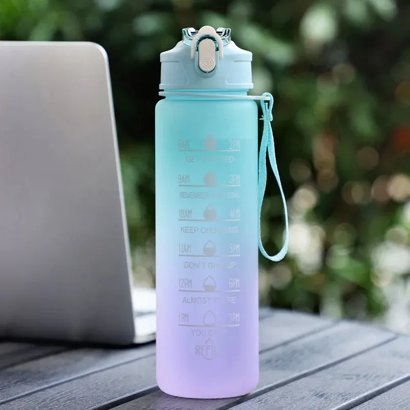 "900/1000ml Motivational Leakproof Water Bottle-Durable Sport Bottle For Outdoor & Fitness Use