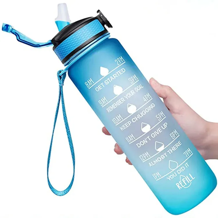 "900/1000ml Motivational Leakproof Water Bottle-Durable Sport Bottle For Outdoor & Fitness Use