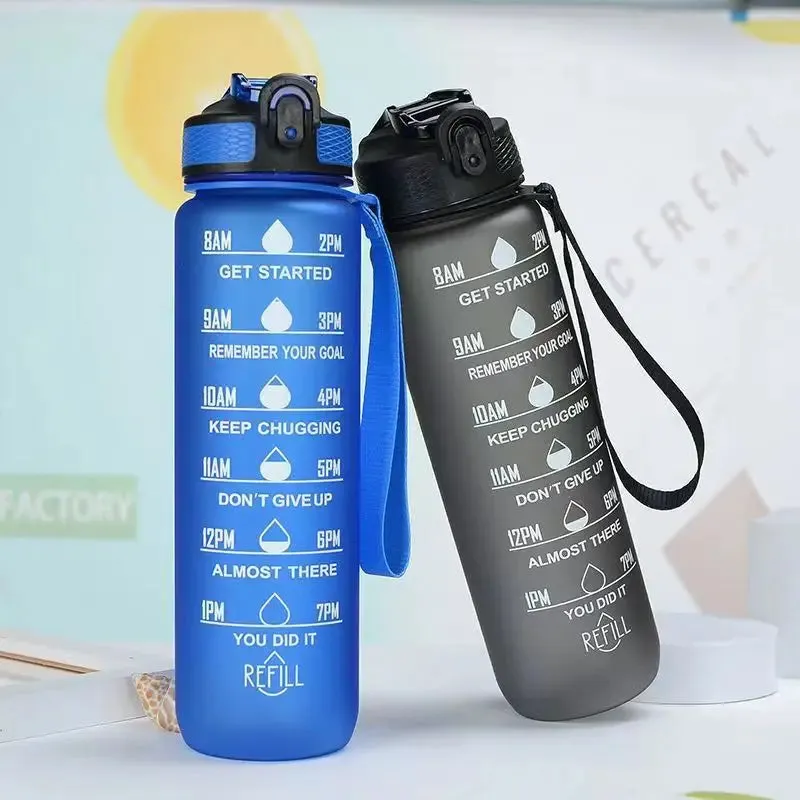 "900/1000ml Motivational Leakproof Water Bottle-Durable Sport Bottle For Outdoor & Fitness Use