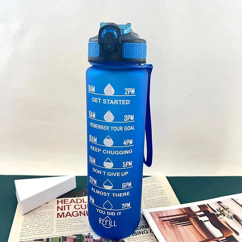 "900/1000ml Motivational Leakproof Water Bottle-Durable Sport Bottle For Outdoor & Fitness Use