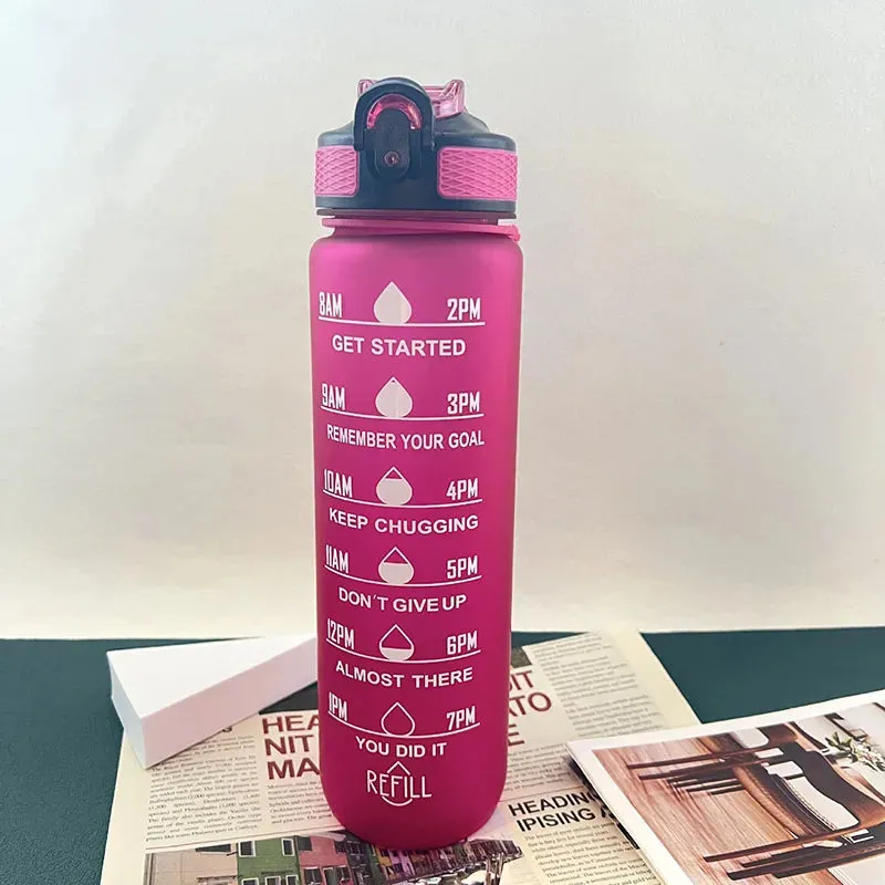 "900/1000ml Motivational Leakproof Water Bottle-Durable Sport Bottle For Outdoor & Fitness Use