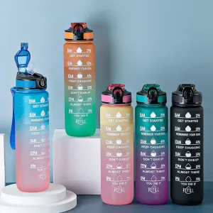 "900/1000ml Motivational Leakproof Water Bottle-Durable Sport Bottle For Outdoor & Fitness Use
