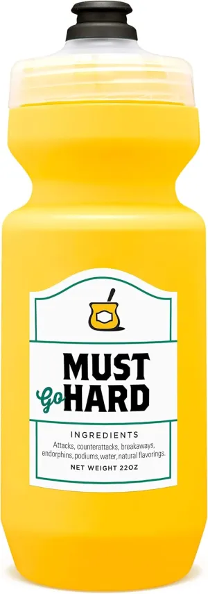 "Must [GO] Hard Water Bottle|22 Ounces. Purist Water Bottle with MoFlo Cap, Resists Stains & Tastes Better. Flexible Bicycle Bottle. Don't Forget to Hydrate.