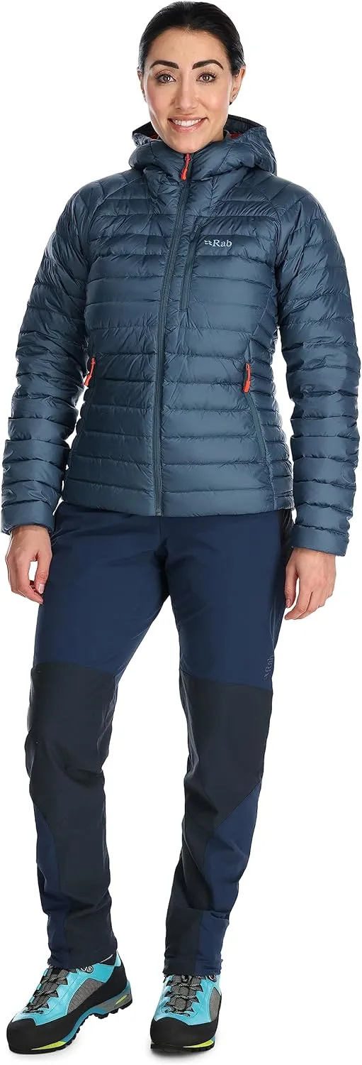 Rab Women's Microlight Alpine 700-Fill Down Hooded Puffer Jacket for Hiking & Skiing