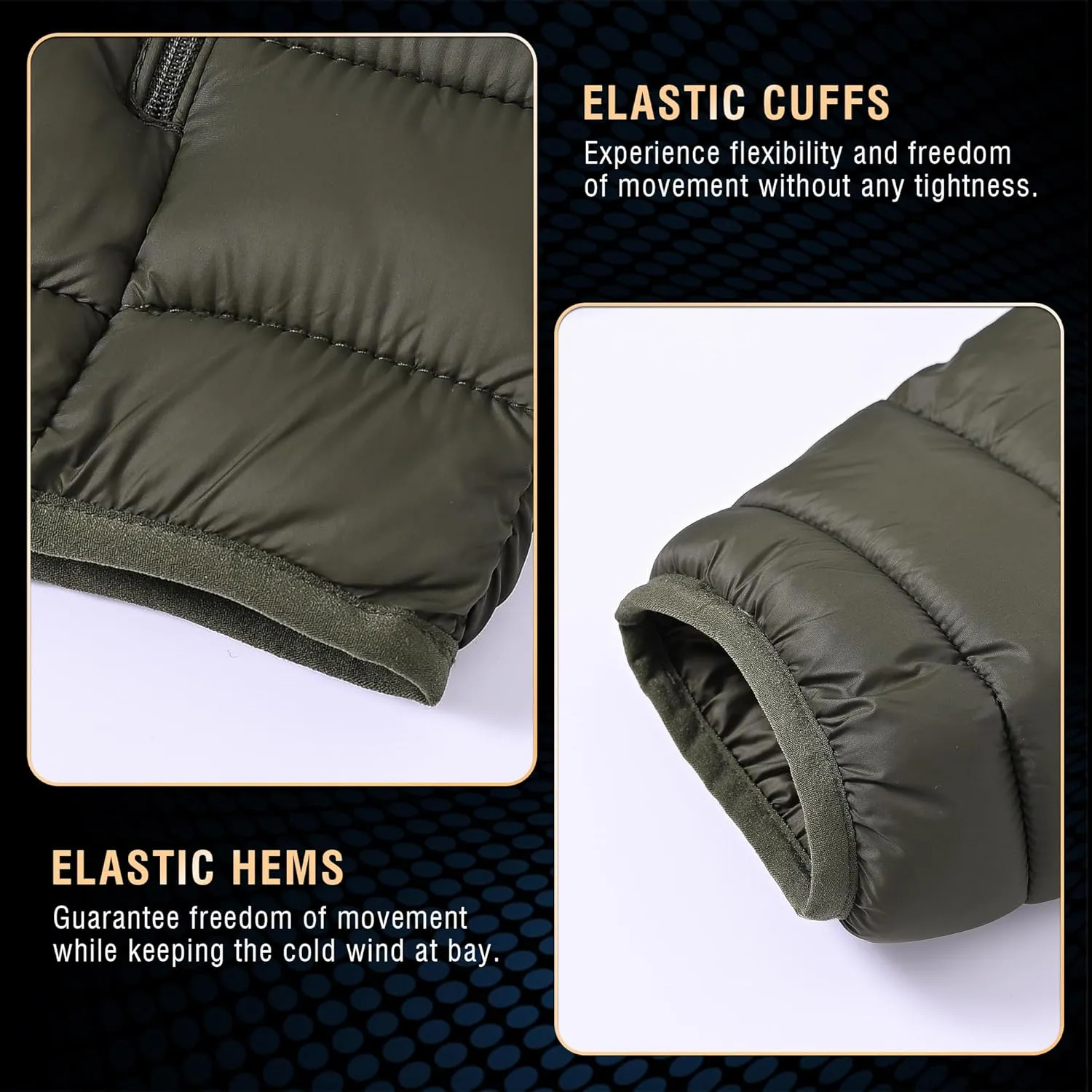 Rapoo Men's Puffer Jackets Lightweight Winter Jackets Coats Water Resistant Windproof Insulated