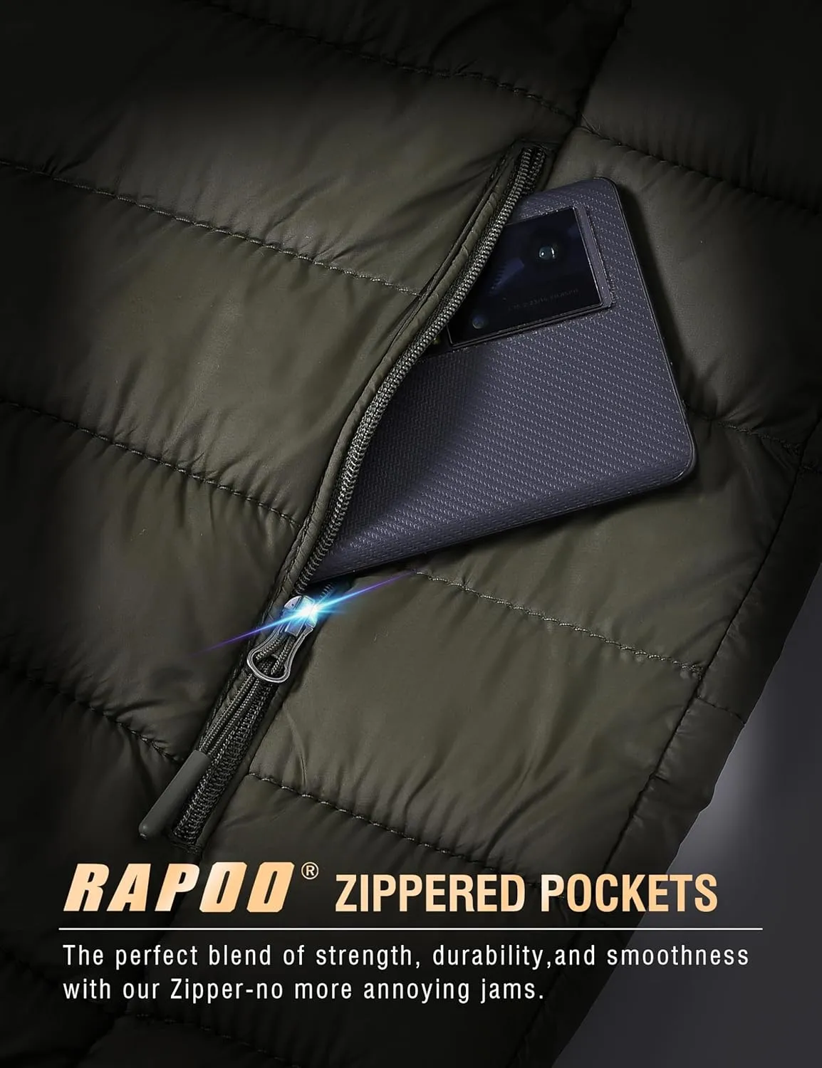 Rapoo Men's Puffer Jackets Lightweight Winter Jackets Coats Water Resistant Windproof Insulated