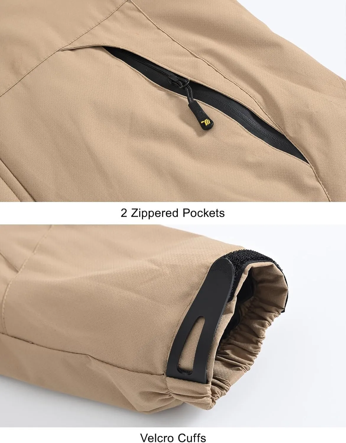 Rdruko Men's Ski Snow Jacket Waterproof Insulated Fleece Outdoor Mountain Hooded Winter Coat