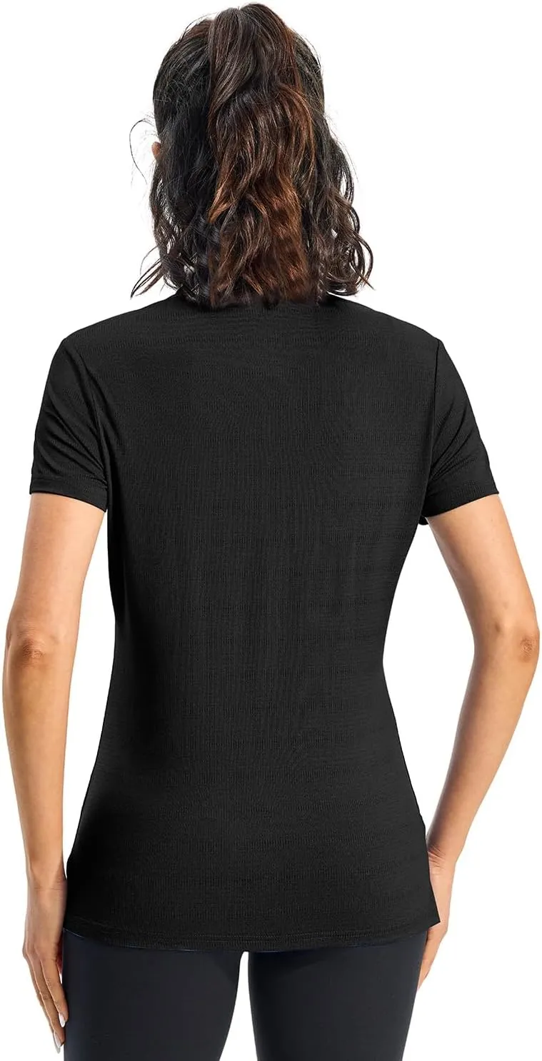 Rdruko Women's Hiking Shirts Short Sleeve UPF 50  Sun Protection Lightweight Dry Fit Running Fishing Shirts