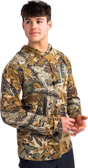 Realtree Men's Ultra-Soft Camo Hoodie Shirt Long Sleeve Lightweight for Fishing, Running, Hiking, or Camping