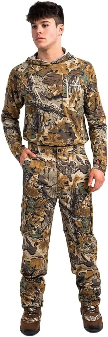 Realtree Men's Ultra-Soft Camo Hoodie Shirt Long Sleeve Lightweight for Fishing, Running, Hiking, or Camping