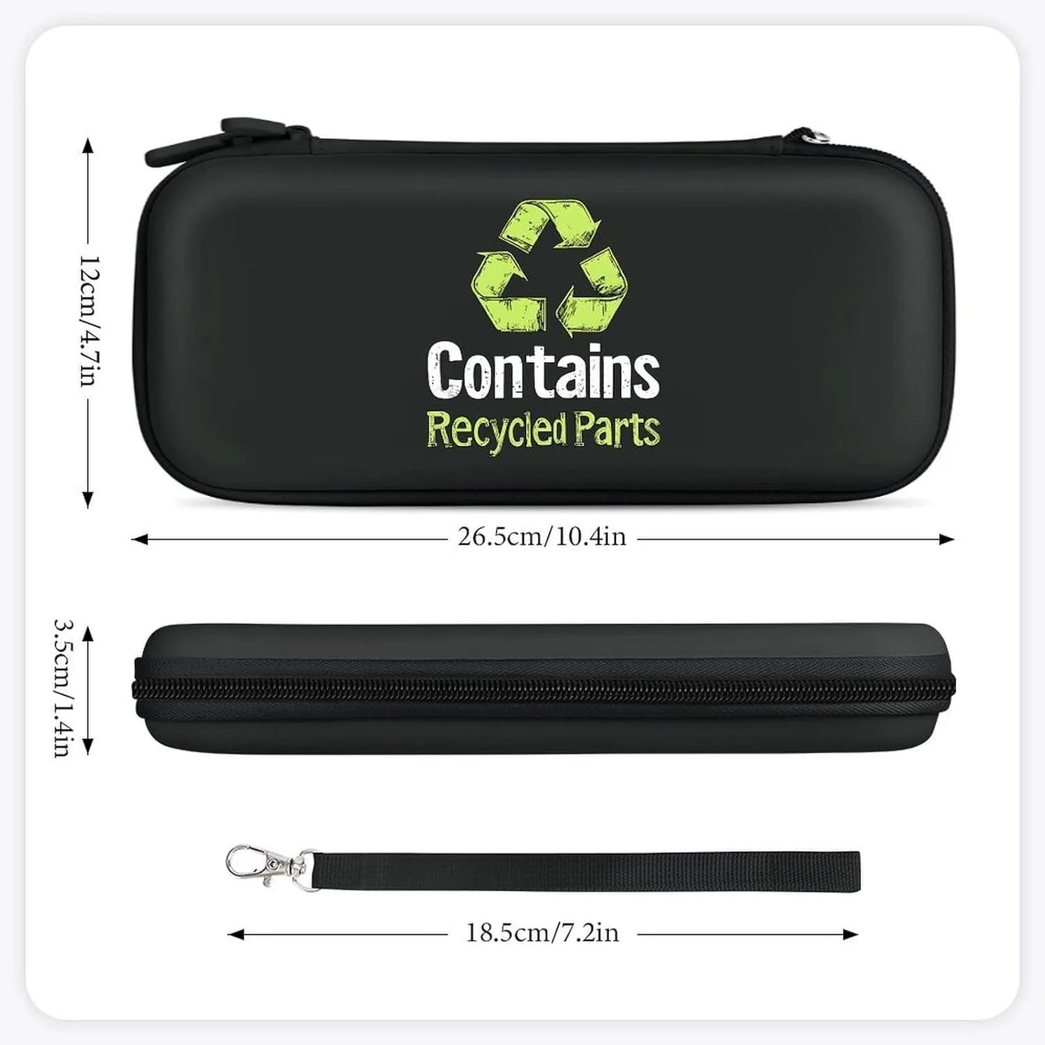 Recycled Parts Organ Donor Hard Shell Travel Case with Rope 15 Game Card Pockets Compatible with Switch Protective