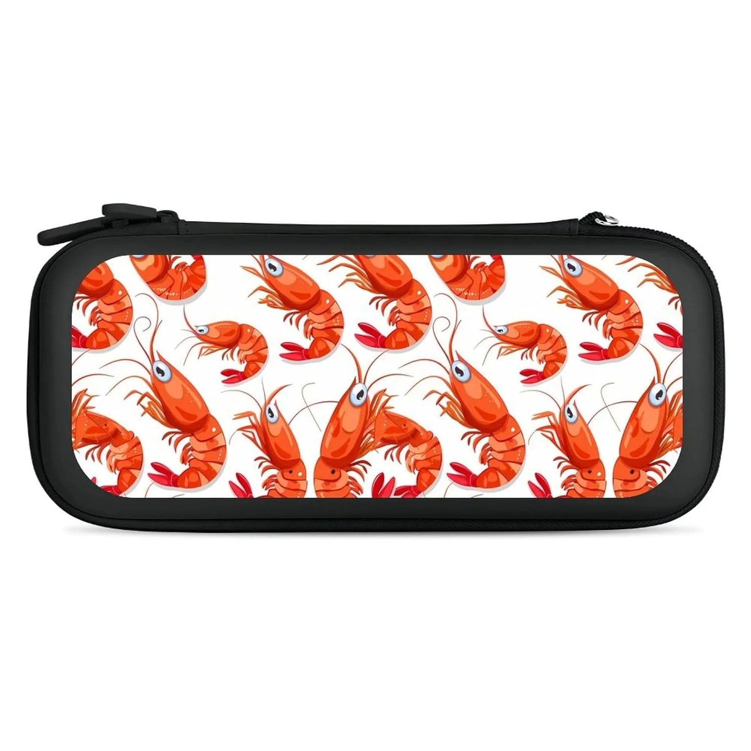 Red Crawfishes Red Lobsters EVA Carrying Case Compatible for Switch Hard Shell Cute Protective Game Bag Black-style