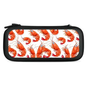 Red Crawfishes Red Lobsters EVA Carrying Case Compatible for Switch Hard Shell Cute Protective Game Bag Black-style
