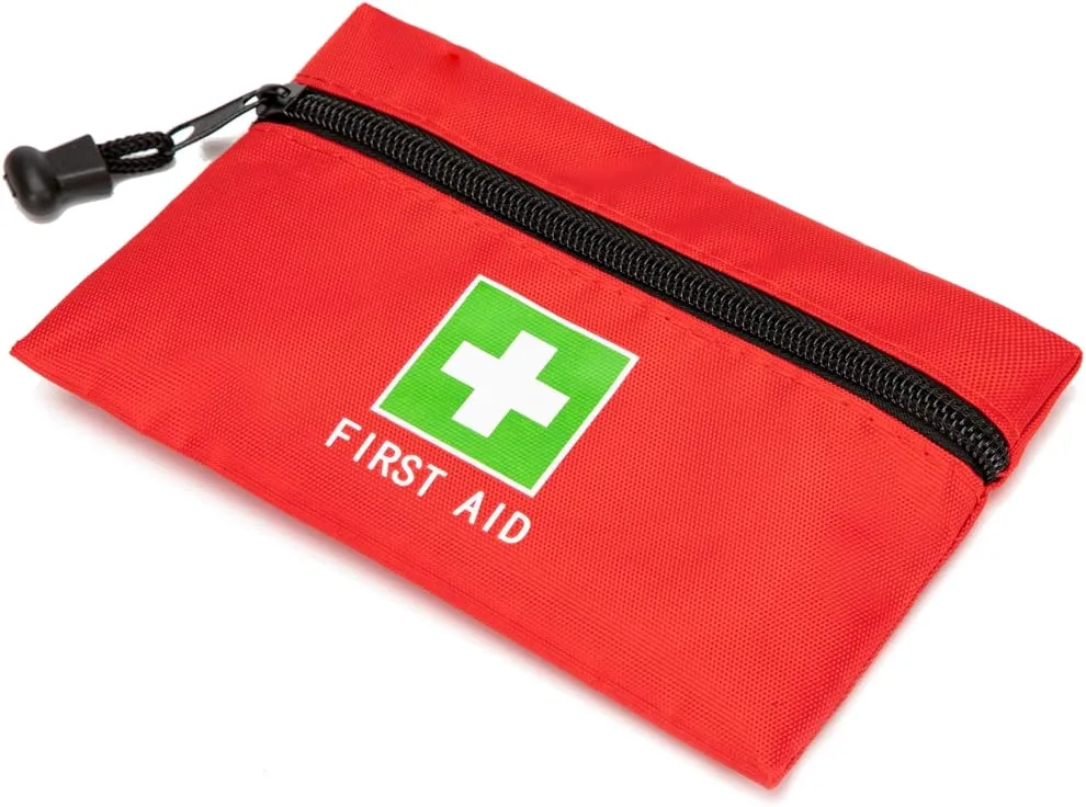 Red Emergency Bag First Aid Small Empty Travel Rescue Pouch First Responder Storage Medicine Pocket Bags for Car Home Office Kitchen (6.3x4.3" 12pcs green print)