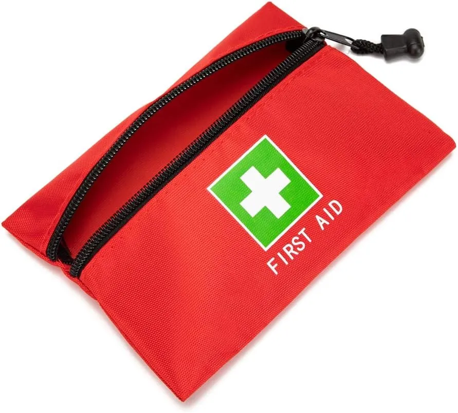 Red Emergency Bag First Aid Small Empty Travel Rescue Pouch First Responder Storage Medicine Pocket Bags for Car Home Office Kitchen (6.3x4.3" 12pcs green print)